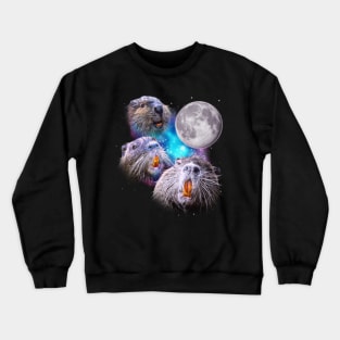 Three Beavers Howl at the Moon Crewneck Sweatshirt